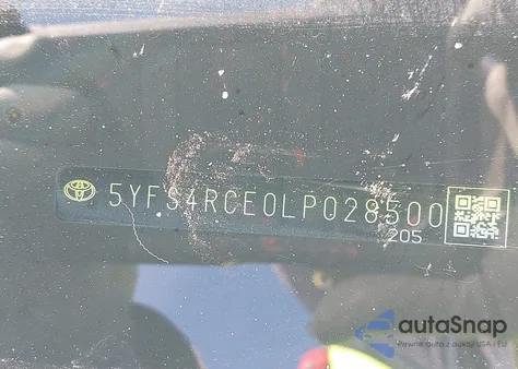 2020 Toyota Corolla Se from USA, damaged, VIN 5YFS4RCE0LP028500